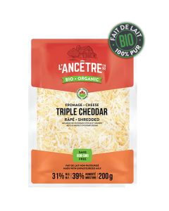 Fromage triple cheddar râpé biologique 31%
