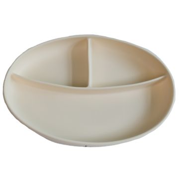 Assiette en silicone - Blanc crème