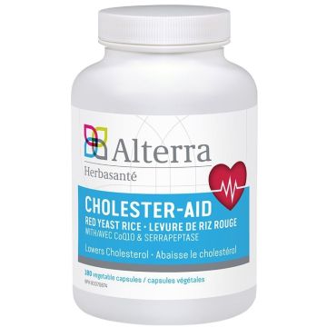 Cholester-Aid - Levure de riz rouge avec CoQ10 et Serrapeptase