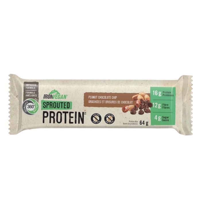 Sprouted Protein Bar Peanuts and Chocolate Chips 