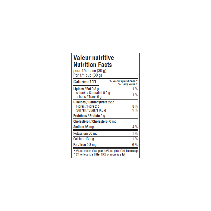 nutrition facts
