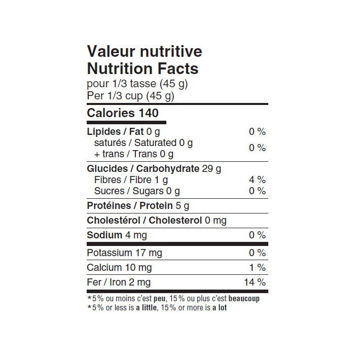 nutrition facts