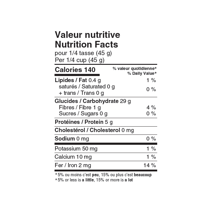 nutrition facts