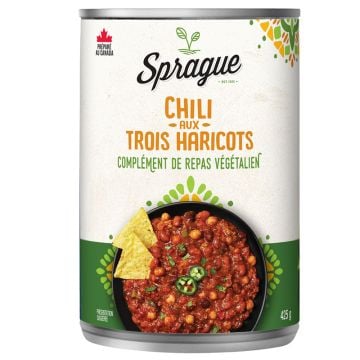 Chili - Aux trois haricots complément de repas végétalien