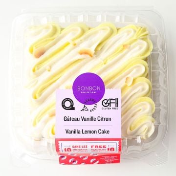 Gâteau carré végétalien - Vanille citron 