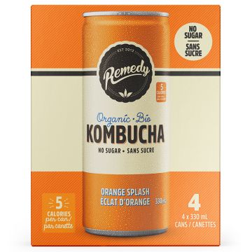 Kombucha biologique - Éclat d'orange x4