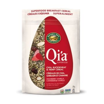 Organic Cereal - Qi'a Chia, buckwheat, hemp, cranberry and vanilla flling