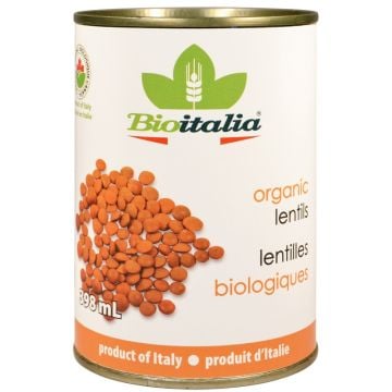 Lentilles biologiques en conserve