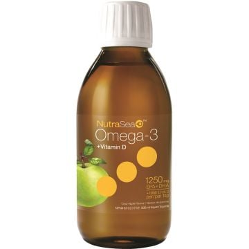 Oméga-3 + Vitamine D format liquide - Saveur de pomme