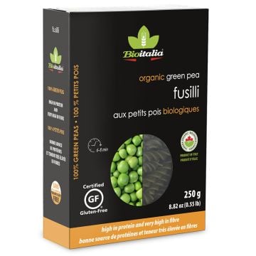 Pâtes fusilli de petits pois biologiques