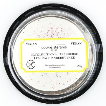 Gâteau végétalien - Citron et canneberge