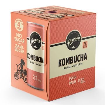 Kombucha biologique - Pêche x4