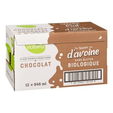 Boisson avoine enrichie biologique - Chocolat  (emballage 12 unités)