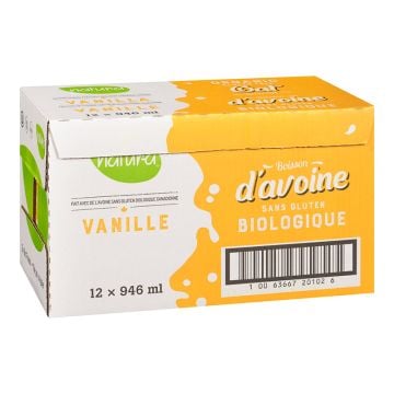 Boisson avoine enrichie biologique - Vanille sans sucre (emballage 12 unités)