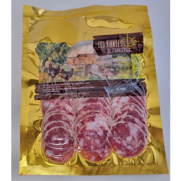 Charcuteries séchées biologiques - Saucisson tranché Le pieux