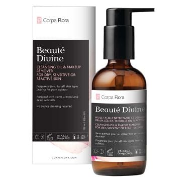 Beauté Divine - Huile faciale nettoyante peaux sèches, sensibles ou réactives