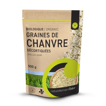 Graines de chanvre décortiquées biologiques