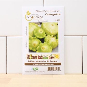 Semences biologiques - Courgette pâtisson panaché jaune et vert  