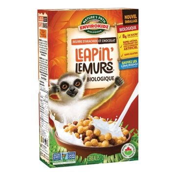 Céréales biologiques -  Envirokidz Leapin’ Lemursᴹᴰ beurre d'arachides et chocolat