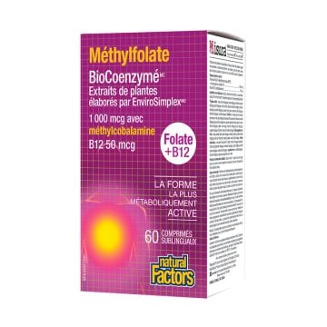 Méthylfolate BioCoenzymé 1000 mcg avec B12 500 mcg